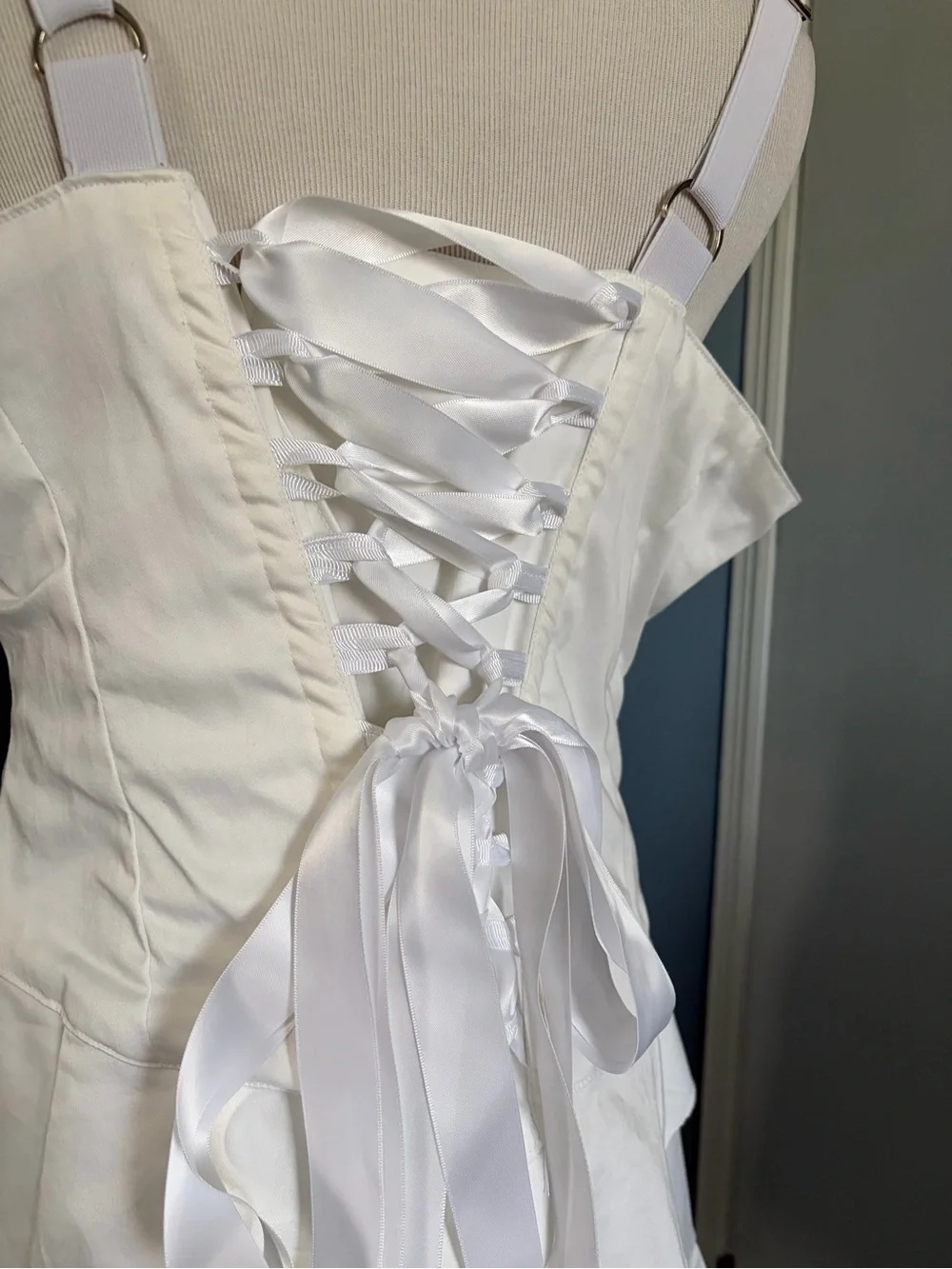 Dibo Bodi Handmade Under Bust White Corset Dress Size Large